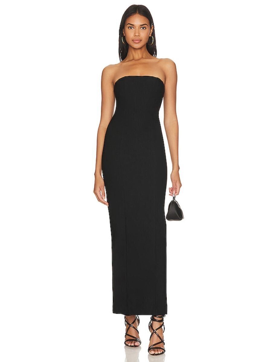 Nbd Domini Dress In Black Strapless Maxi